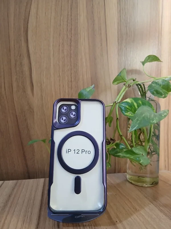 قاب طرح مگ سیف پشت شفاف iphone 12pro