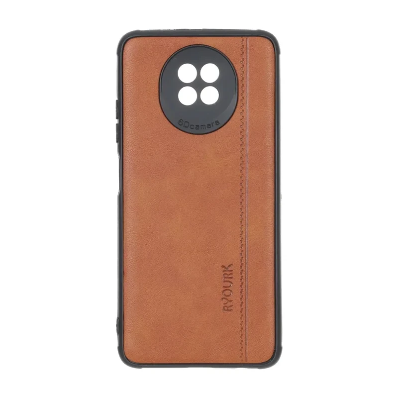 قاب طرح چرم RYOURK مدل Xiaomi Redmi Note 9T / Note 9 5G - عسلی