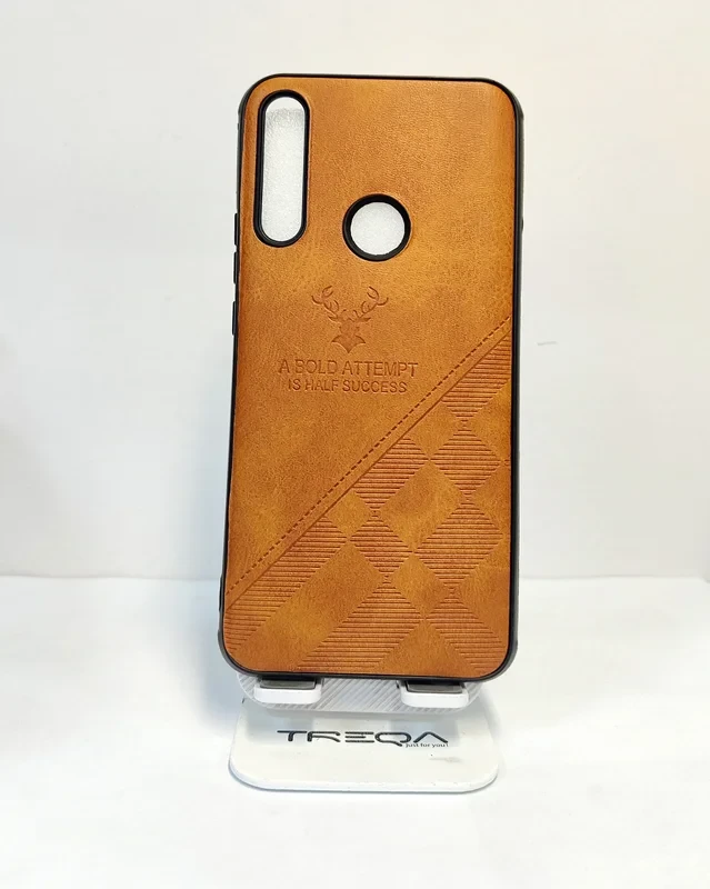 قاب طرح چرم گوزنی Huawei Y۹ prime /Honor۹x /Honor ۹x(۲۰۱۹) / عسلی