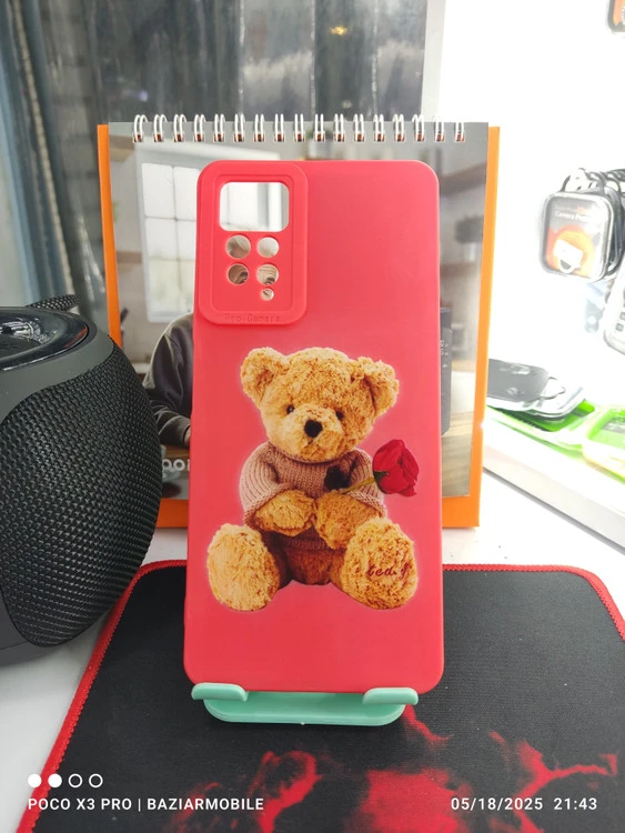 قاب فانتزی سیلیکونی برچسب خرسی Redmi note 11 pro 4g