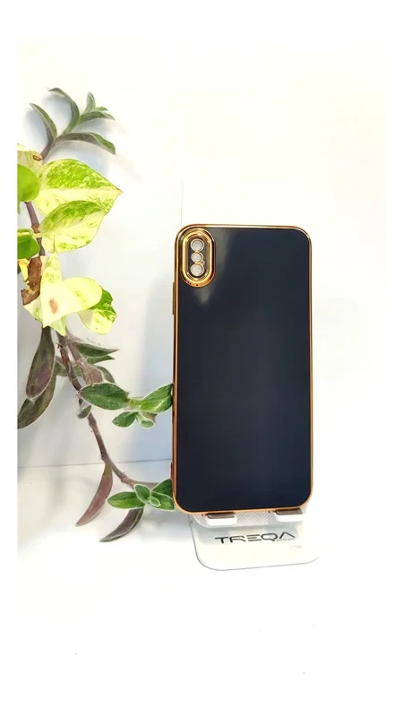 قاب محافظ لنزدار اورجینال آیفون xs Max مشکی دور طلا