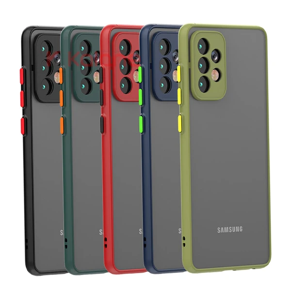 قاب محافظ مات با محافظ دوربین سامسونگ Matte Hybrid Case With Camera Protector for Samsung Galaxy A72 4G / A72 5G