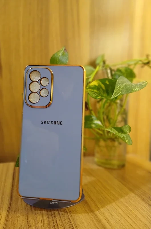 قاب نیو اسکین آبی دور طلایی samsung a53/a53s