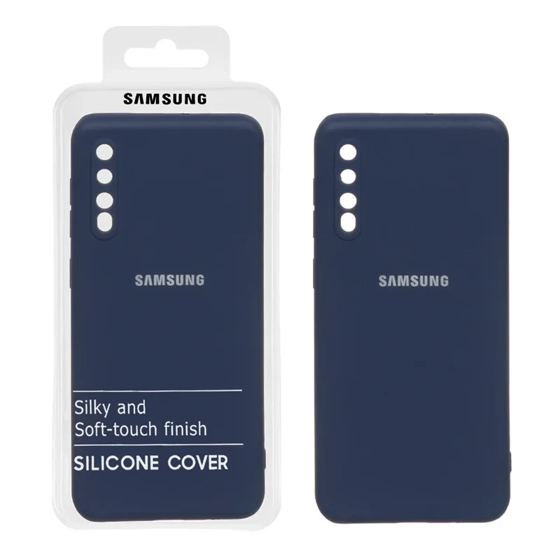 قاب نیو سیلیکون محافظ لنزدار Samsung Galaxy A50 / A50s / s30 - RFF - سرمه ای (پک دار)