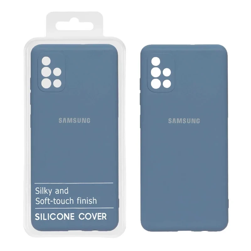 قاب نیو سیلیکون محافظ لنزدار Samsung Galaxy A51-4G - RFF - آبی فیلی (پک دار)