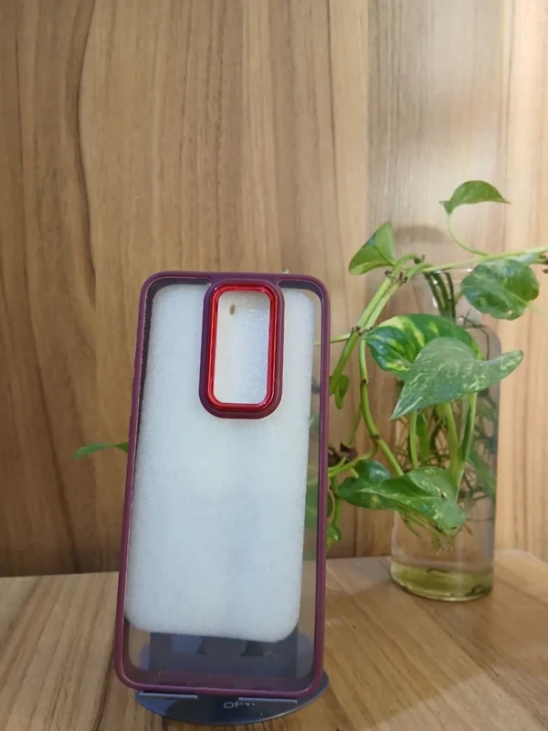 قاب پشت شفاف زرشکی xiaomi note 11 pro