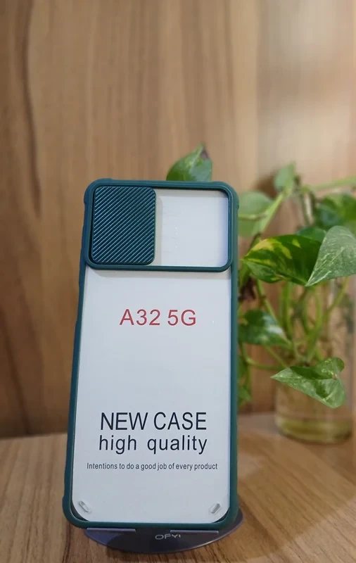 قاب پشت شفاف محافظ لنز دار سبز samsung a32 5g