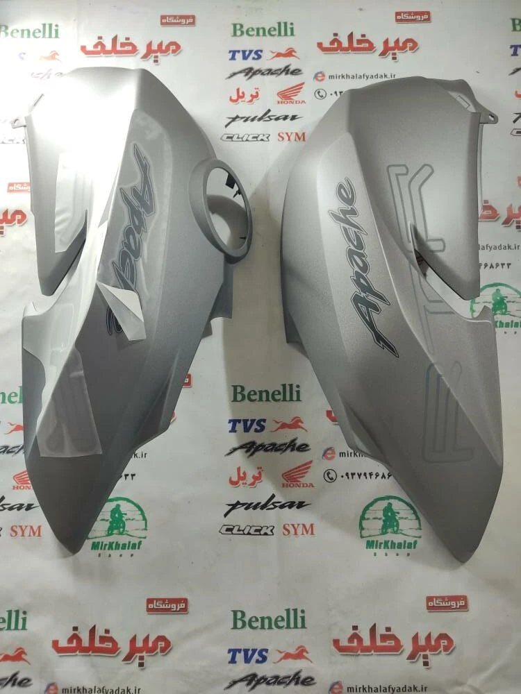 قاب (کاور فلاپ) باله بغل باک موتور اپاچی 200 اصلی طوسی مدادی (جفتی)
