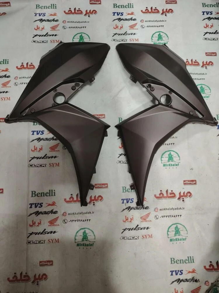 قاب (کاور فلاپ) بغل بلوری چراغ جلو موتور sym گالکسی j 200 جی قهوه ای اصلی (جفتی)