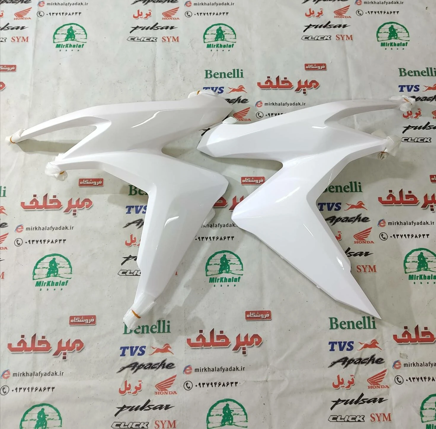 قاب (کاور فلاپ) بغل بلوری چراغ جلو موتور طرح کلیک (سفید براق) خارجی (سمت راست)