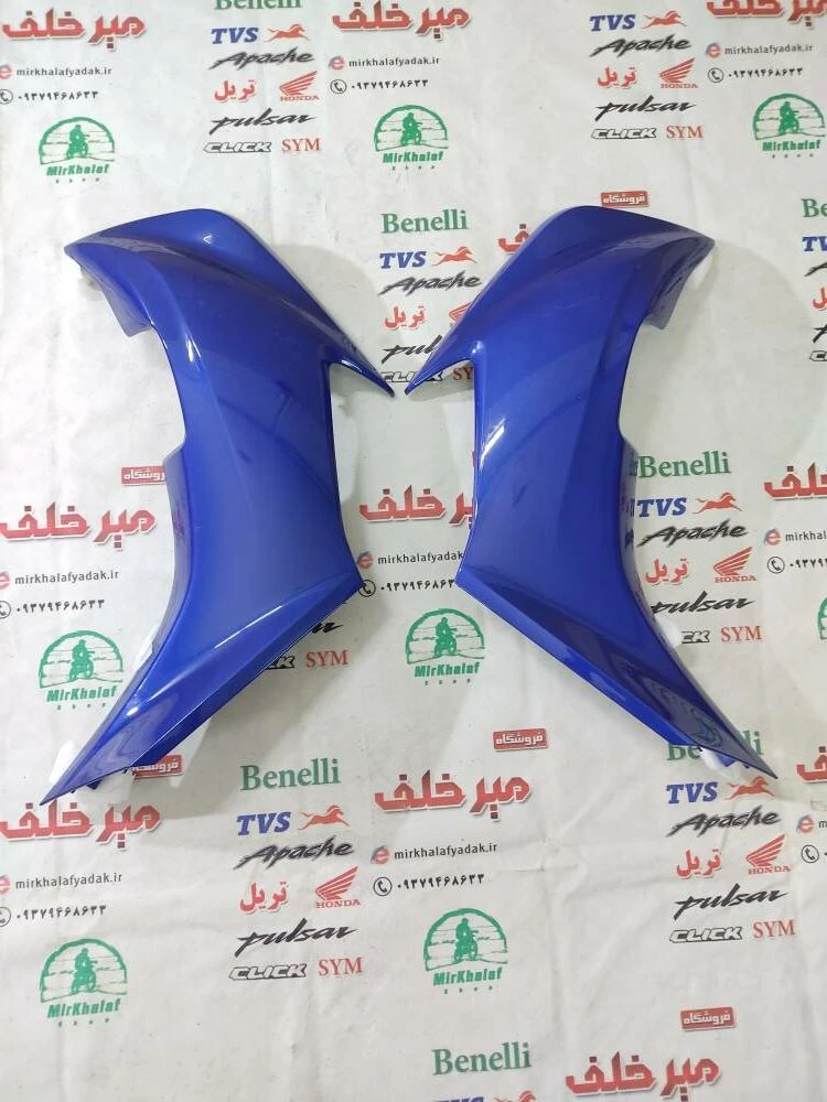 قاب (کاور فلاپ) بغل بلوری چراغ جلو موتور یاماها طرح ایروکس جدید نیوفیس nvx ابی کاربنی براق (جفتی)