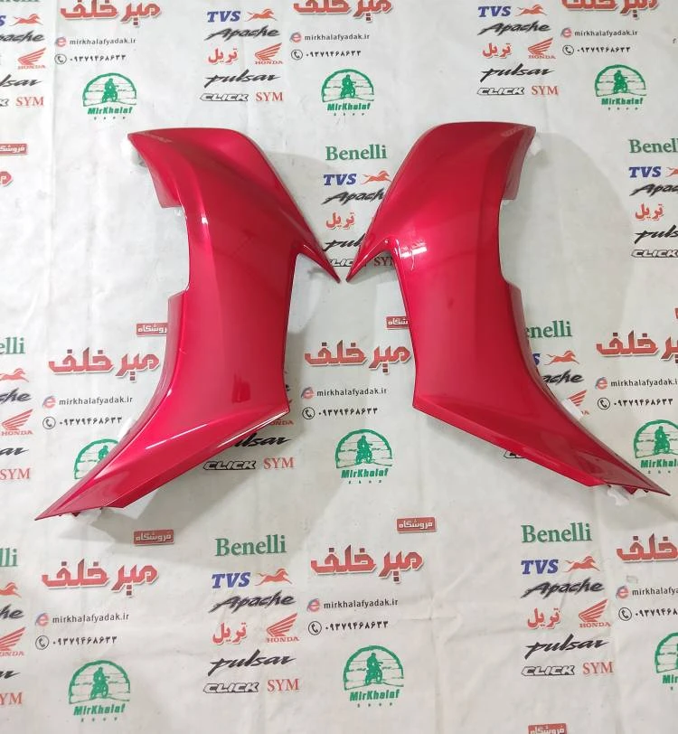 قاب (کاور فلاپ) بغل بلوری چراغ جلو موتور یاماها طرح ایروکس جدید نیوفیس nvx قرمز براق (سمت چپ)