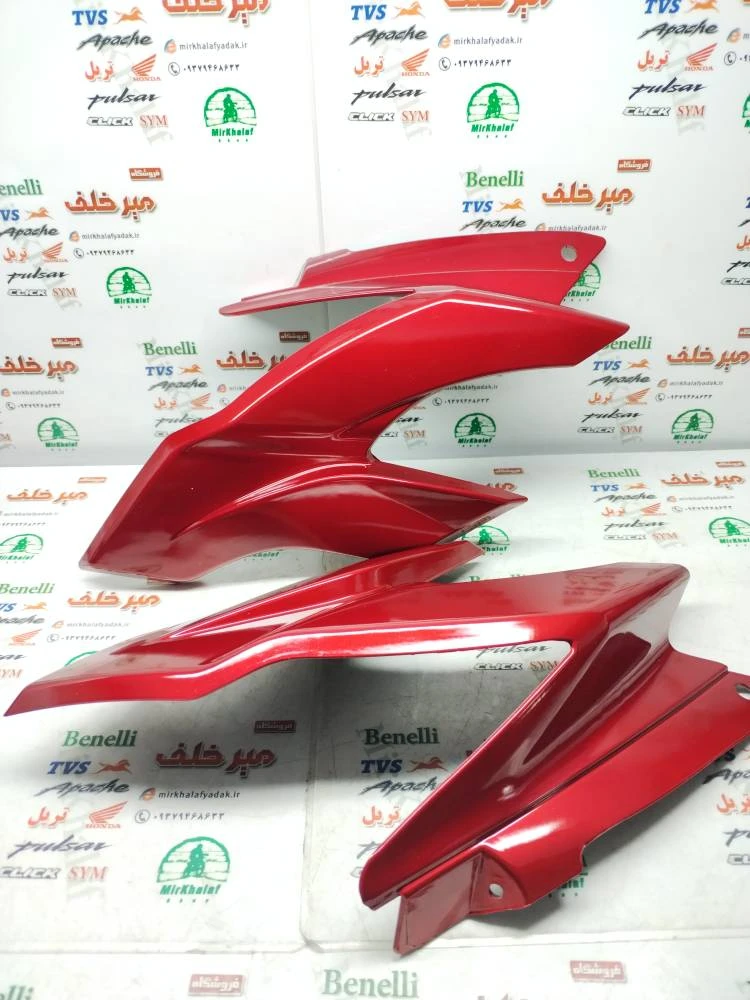 قاب (کاور فلاپ) بغل کنسول بغل بلوری چراغ جلو موتور اپاچی 150 160 180 جدید قرمز (جفتی)