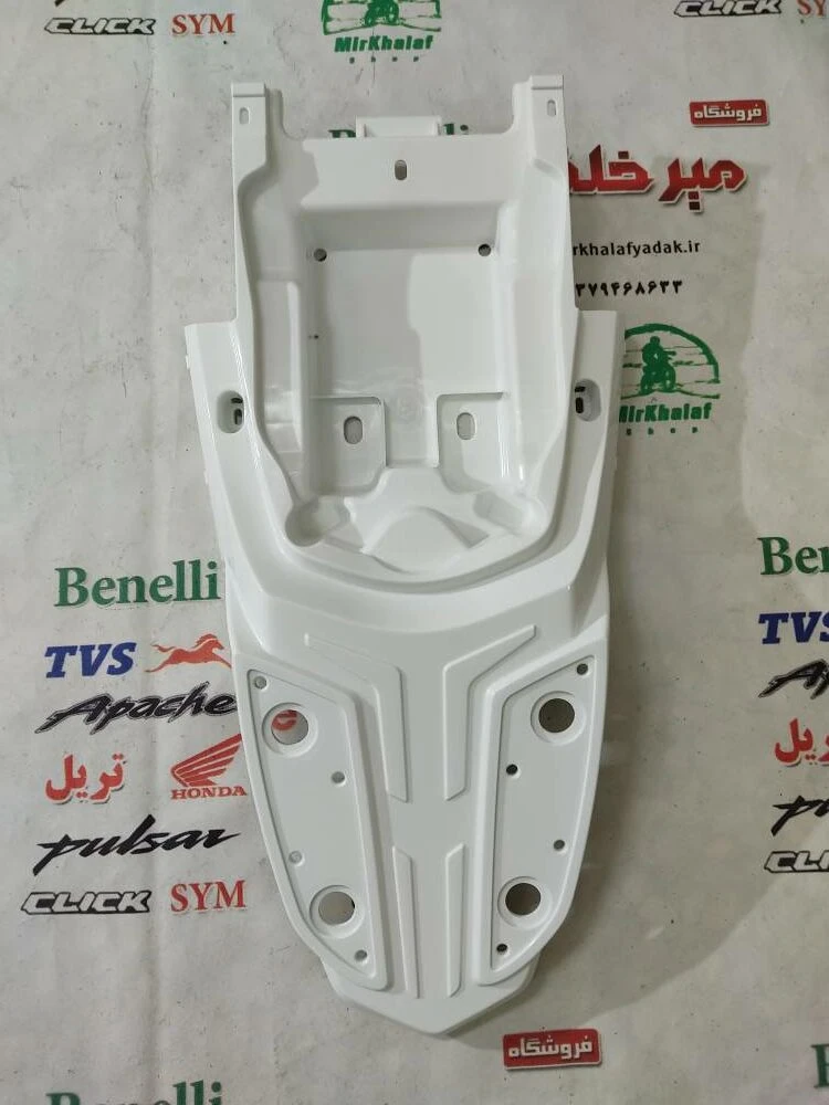 قاب (کاور فلاپ) دمی گلگیر روی بالای چراغ خطر عقب موتور تریل فلات پرواز طرح crf سی ار اف شرکتی (سفید)