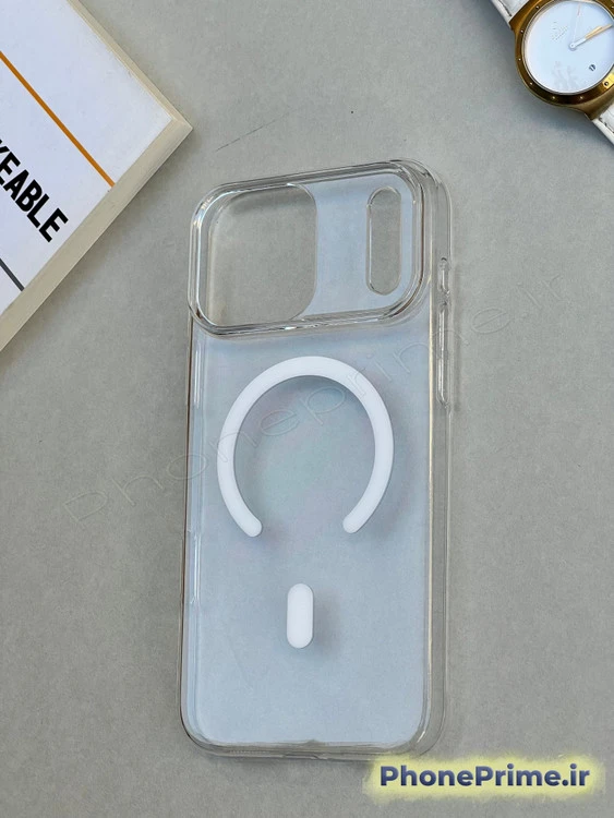 قاب کریستالی پریمیوم iphone 17 promax – مگ‌سیف اصلی + محافظ لنز، کیفیت Ultra-Lux