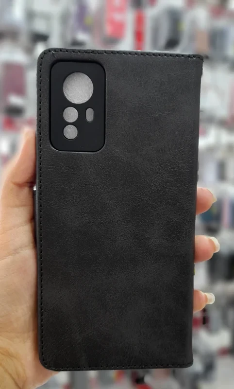قاب کیفی جا کارتی دار مشکی xiaomi note 12 s