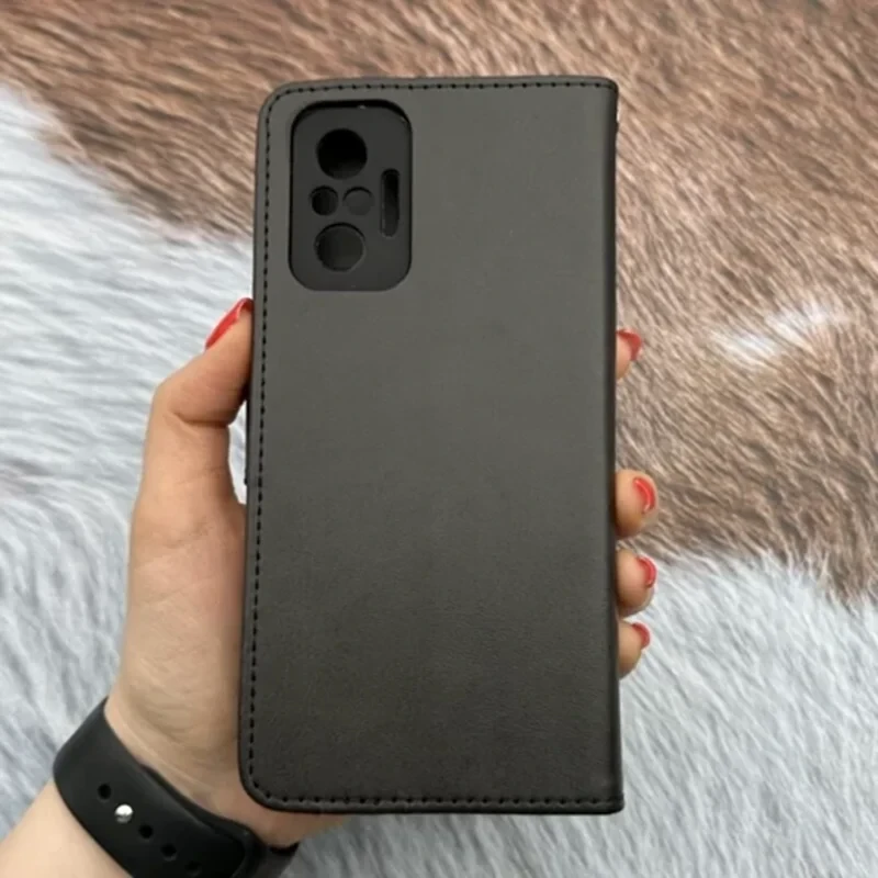 قاب کیفی مگنتی جا کارتی دار مشکی xiaomi note 10 pro