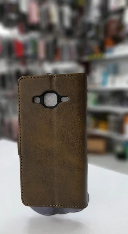 قاب کیفی مگنتی جاکارتی دار سبز زیتونی Samsung galaxy J7