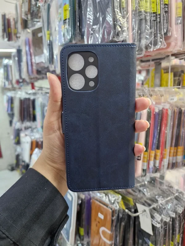 قاب کیفی مگنتی جاکارتی دار سرمه ای xiaomi redmi 12