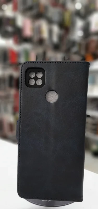قاب کیفی مگنتی جاکارتی دار سرمه ای xiaomi redmi 9c