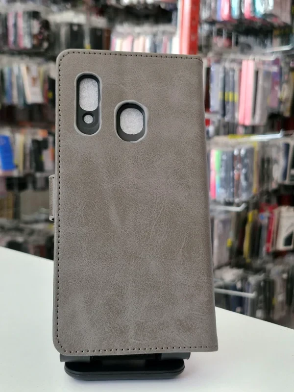 قاب کیفی مگنتی جاکارتی دار طوسی Samsung galaxy a10s
