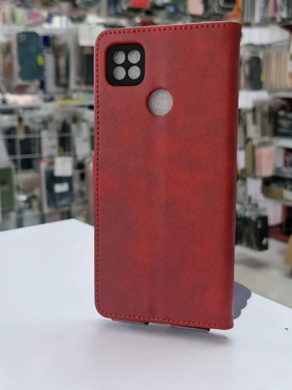 قاب کیفی مگنتی جاکارتی دار قرمز xiaomi redmi 9c