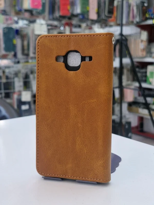 قاب کیفی مگنتی جاکارتی دار قهوه ای Samsung J2