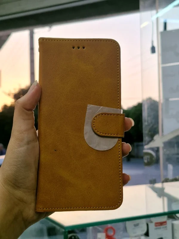قاب کیفی مگنتی جاکارتی دار قهوه ای xiaomi note 11 pro 4G