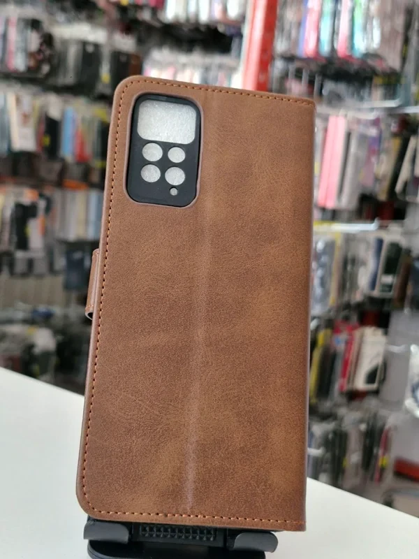قاب کیفی مگنتی جاکارتی دار قهوه ای xiaomi note 12 pro 4G