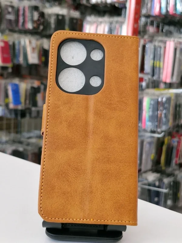 قاب کیفی مگنتی جاکارتی دار قهوه ای xiaomi note 13pro