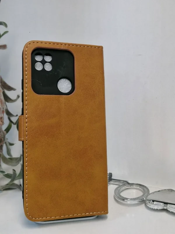 قاب کیفی مگنتی جاکارتی دار قهوه ای xiaomi redmi 10A