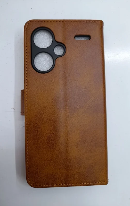 قاب کیفی مگنتی جاکارتی دار قهوه ای چرم xiaomi note 13 pro plus