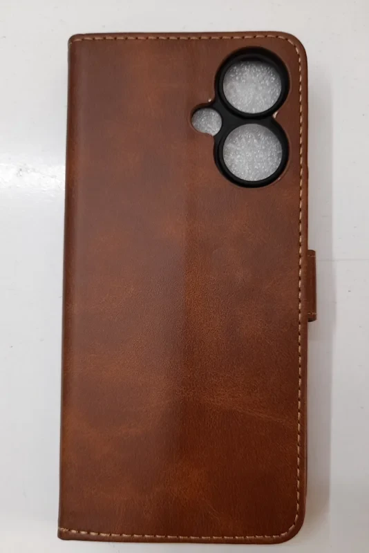 قاب کیفی مگنتی جاکارتی دار قهوه ای چرم xiaomi poco m6