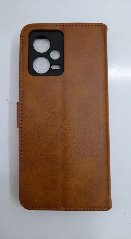 قاب کیفی مگنتی جاکارتی دار قهوه ای چرم xiaomi poco x5