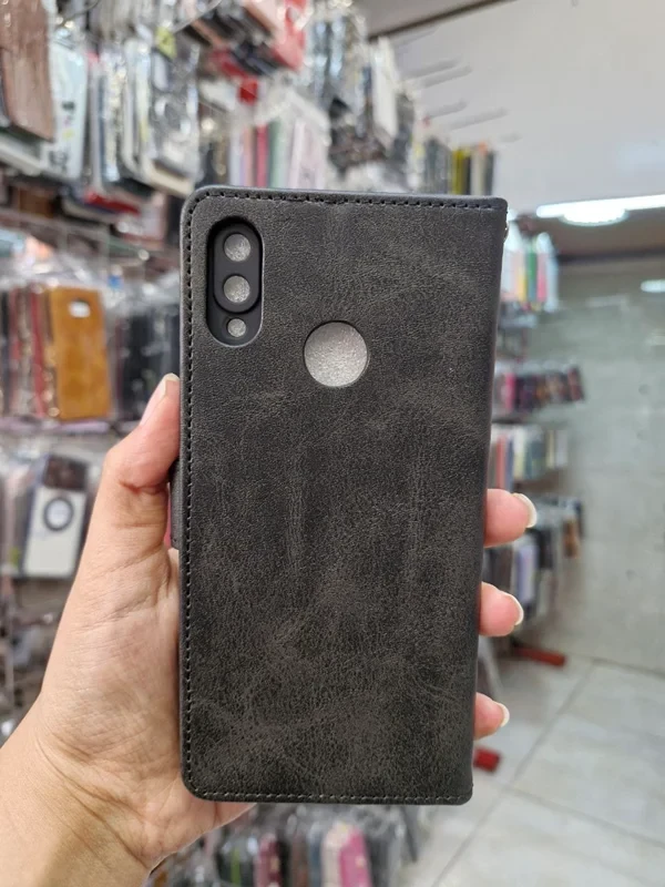 قاب کیفی مگنتی جاکارتی دار مشکی Huawei y7 2019