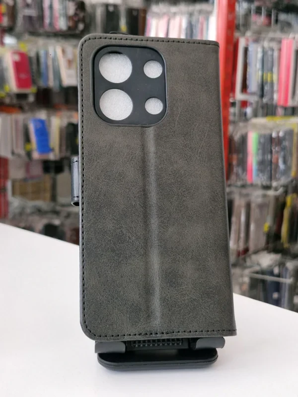 قاب کیفی مگنتی جاکارتی دار مشکی xiaomi redmi note 13pro