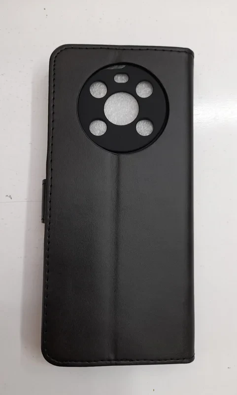 قاب کیفی مگنتی جاکارتی دار مشکی چرم honor x9 5G