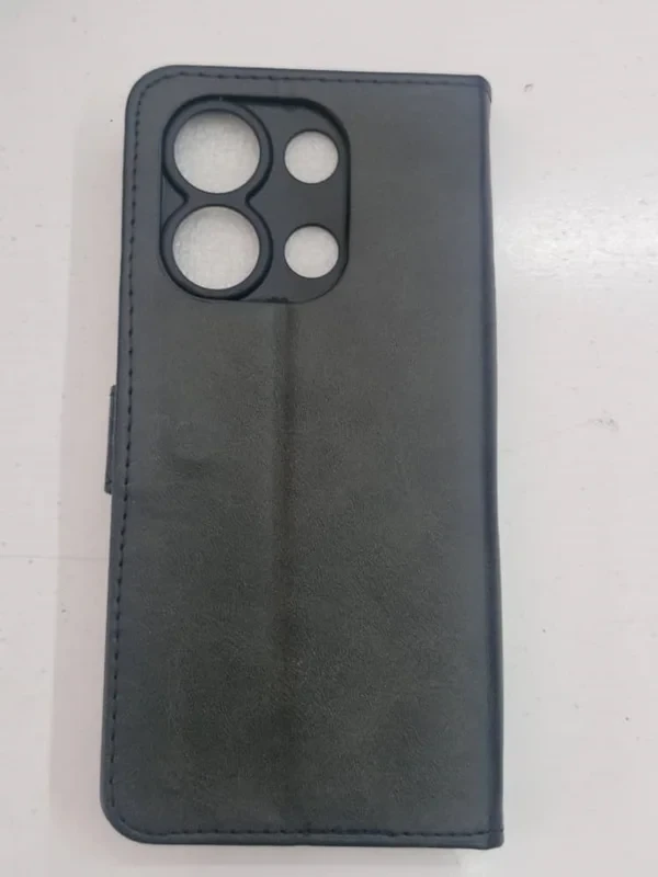 قاب کیفی مگنتی جاکارتی دار مشکی چرم redmi note 14 4G