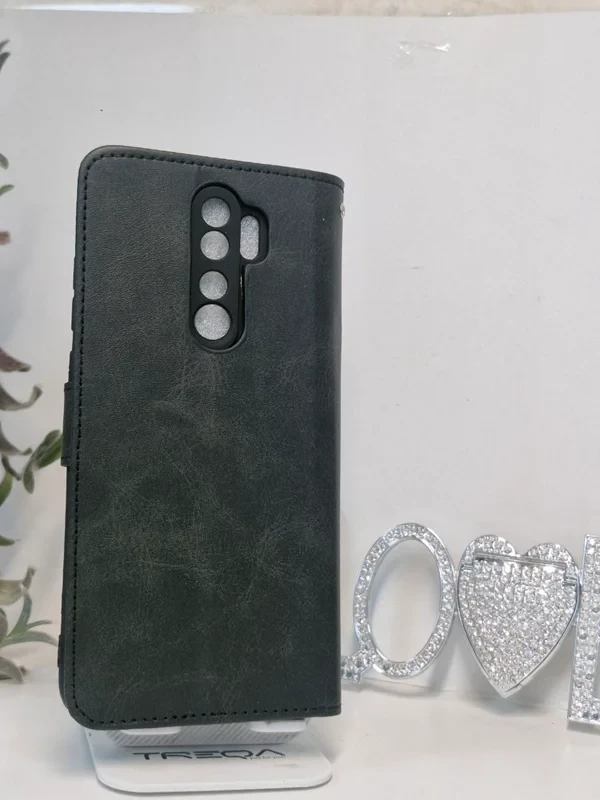 قاب کیفی چرمی مگنتی جاکارتی دار مشکی xiaomi redmi note 8 pro