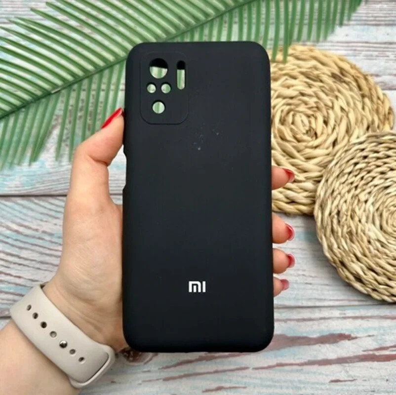 قاب گوشی Redmi Note 10 4G / Redmi Note 10S / Poco M5S شیائومی سیلیکونی پاک کنی اورجینال داخل پارچه ای محافظ لنزدار /رنگبندی / مشکی / یاسی