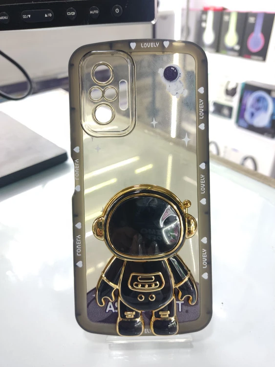 قاب گوشی Xiaomi Note 10 pro 4g ژله‌ای شفاف مشکی طرح فضانورد برجسته سه‌بعدی فانتزی مدل Lovely