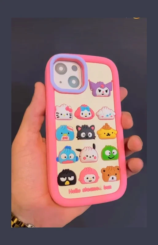 قاب گوشی iPhone 13 مدل فانتزی Hello Steamed Bun / قاب آیفون ۱۳ پرومکس فانتزی/ کد: 2415