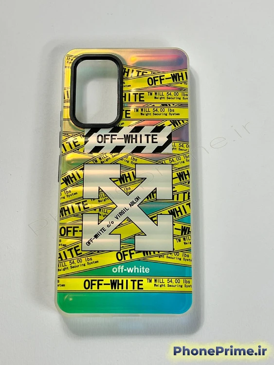 قاب گوشی سامسونگ A53 مدل Off-White طرح نوار صنعتی لوگو (نقد و اقساط)