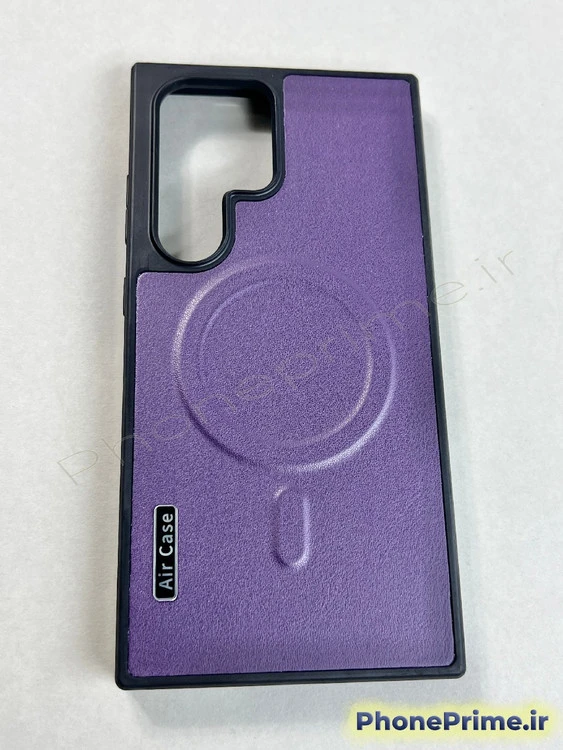 قاب گوشی سامسونگ S24 Ultra مدل Air Case چرمی مگ سیف دار رنگ بنفش (نقد و اقساط)