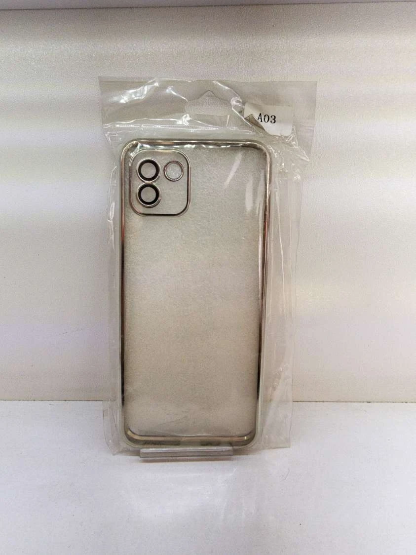 قاب گوشی شفاف مناسب برای مدل SAMSUNG A03 – نقره ای