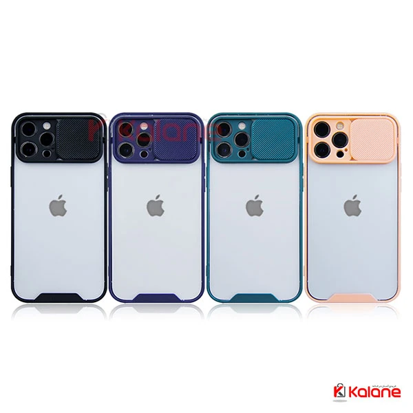قاب گوشی پشت شفاف Apple iPhone 12 Pro Max مدل محافظ لنز دار کشویی