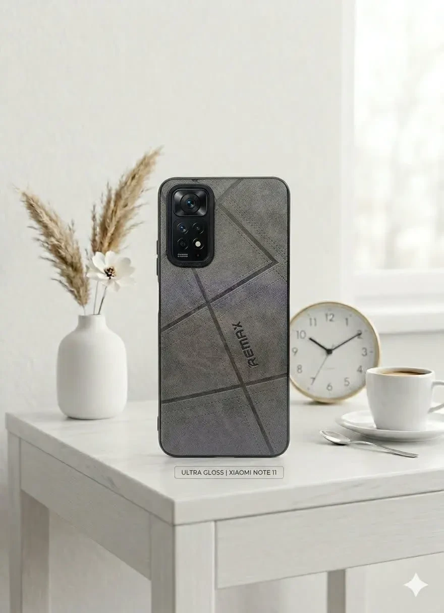 قاب گوشی ژله ای طرح چرمی REMAX مناسب برای مدل Xiaomi REDMI NOTE 11 – خاکستری