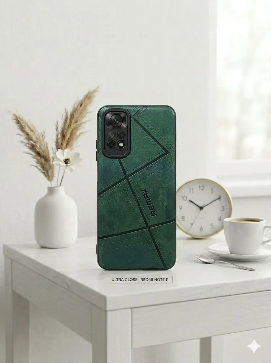 قاب گوشی ژله ای طرح چرمی REMAX مناسب برای مدل Xiaomi REDMI NOTE 11 – سبز