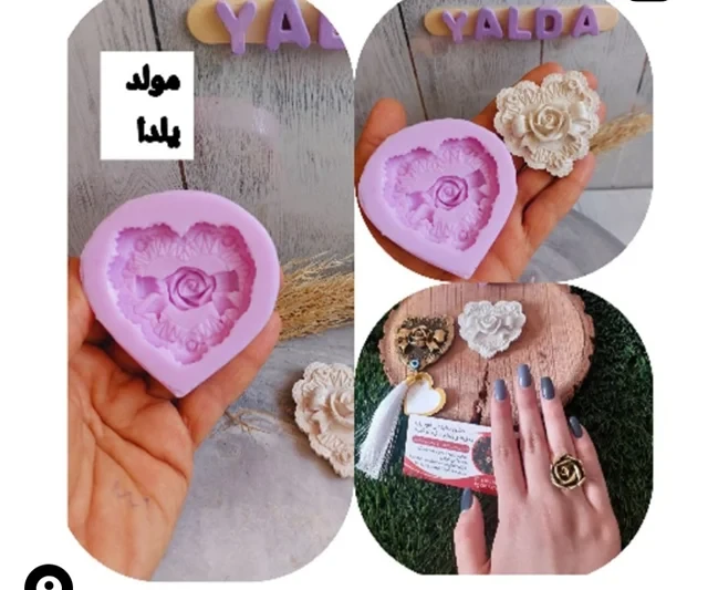 قالب سیلیکونی قلب گل دار