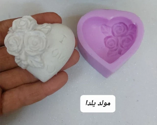 قالب سیلیکونی قلب گل و لاو